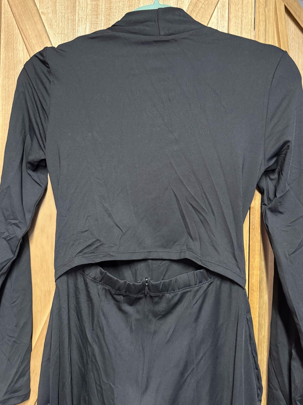 HALARA NWT Black Long-Sleeve Jumpsuit Sexy Open Back Size Small - Picture 4 of 6